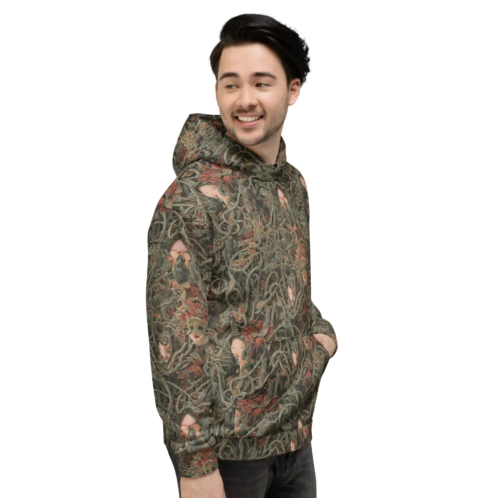 Olive Labyrinth on Hoodie — Right