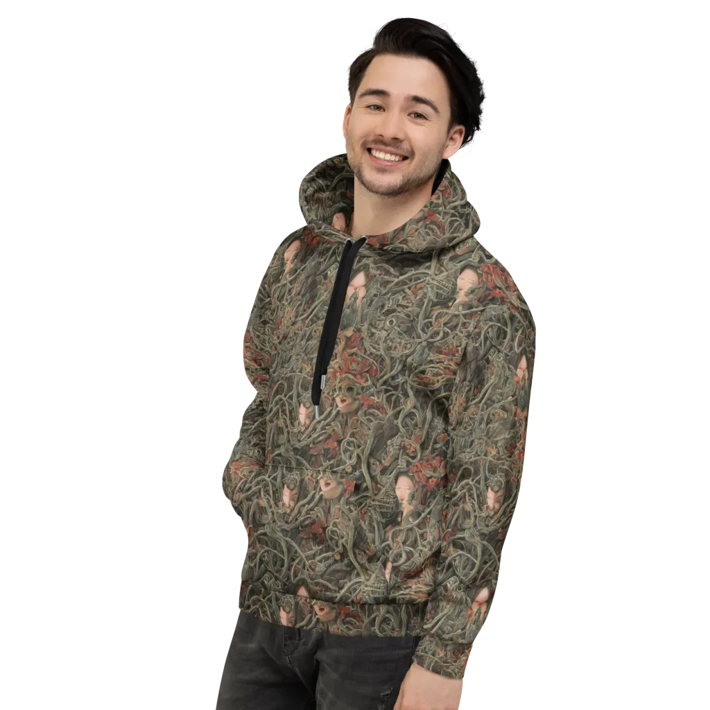 Olive Labyrinth on Hoodie — Left