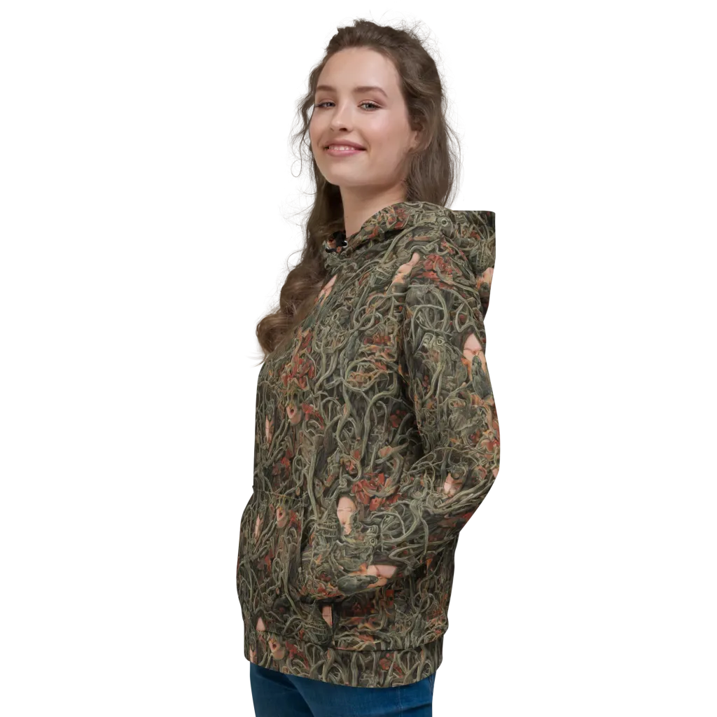 Olive Labyrinth on Hoodie — Left