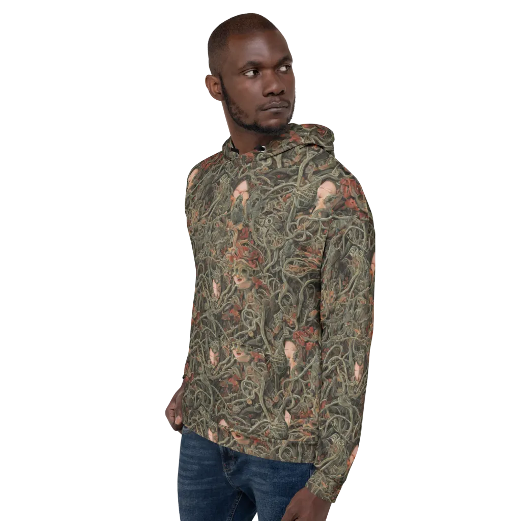 Olive Labyrinth on Hoodie — Left