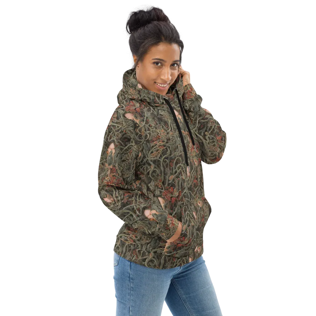 Olive Labyrinth on Hoodie — Right