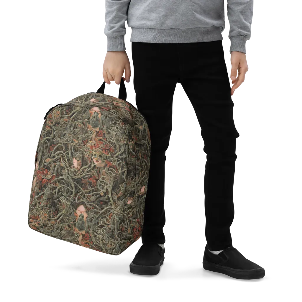 Olive Labyrinth on Minimalist Backpack — Zoomed-in