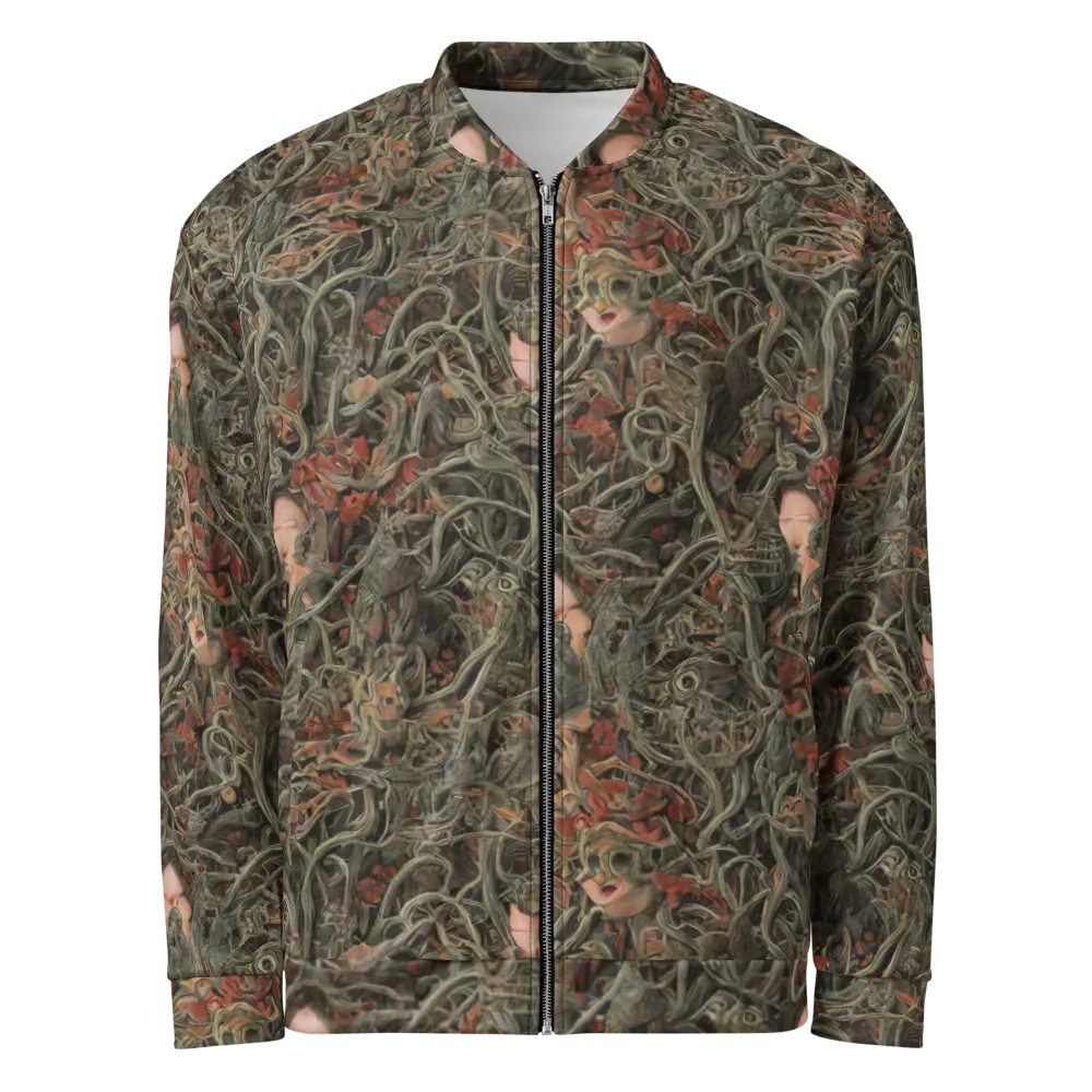 Olive Labyrinth on Bomber Jacket — Front