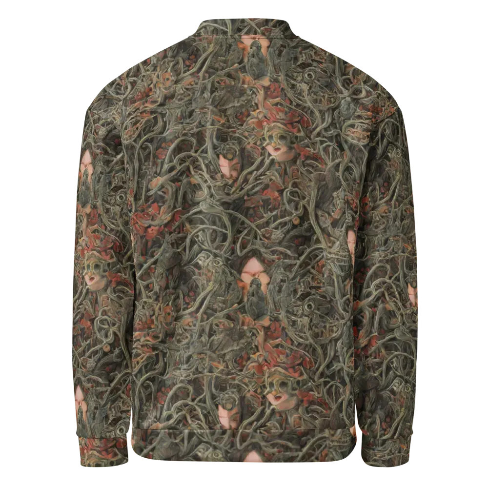Olive Labyrinth on Bomber Jacket — Back
