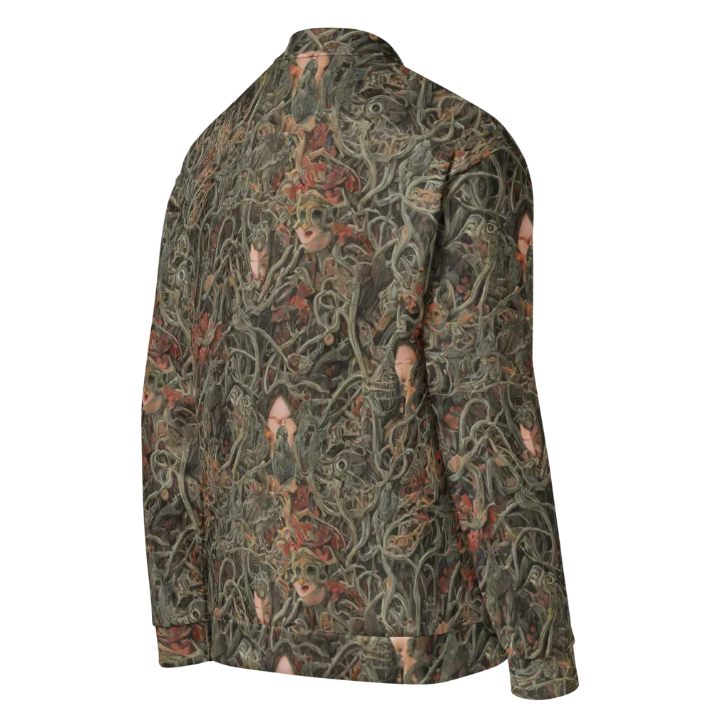Olive Labyrinth on Bomber Jacket — Right Back