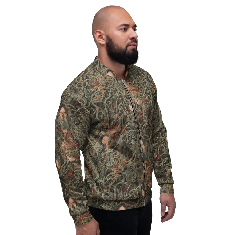 Olive Labyrinth on Bomber Jacket — Right