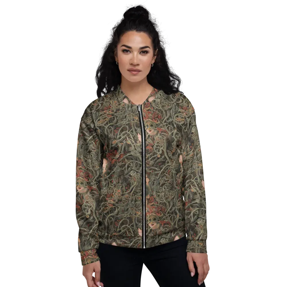 Olive Labyrinth on Bomber Jacket — Front