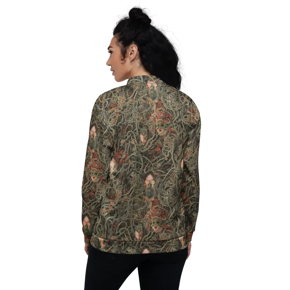 Olive Labyrinth on Bomber Jacket — Back