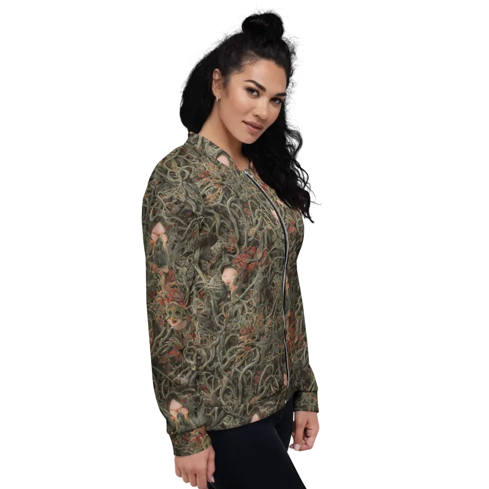 Olive Labyrinth on Bomber Jacket — Right