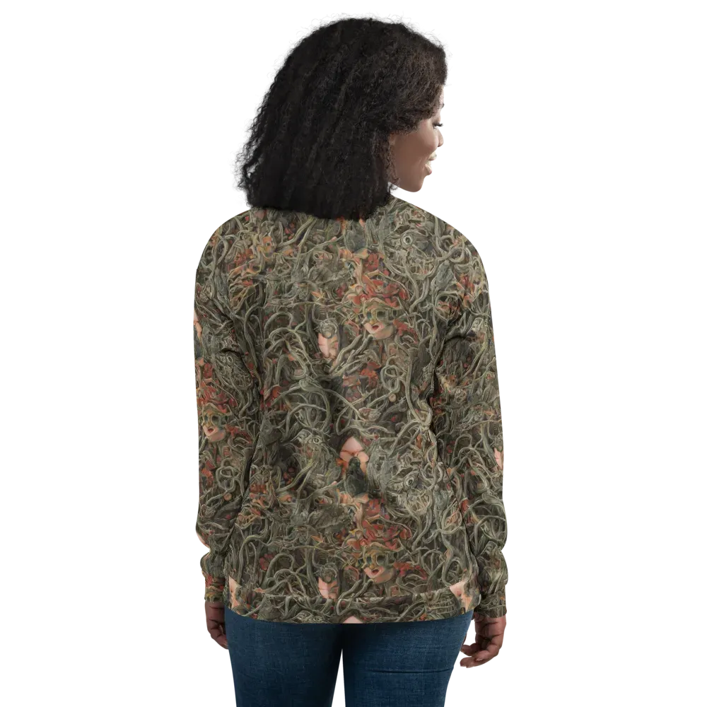 Olive Labyrinth on Bomber Jacket — Back