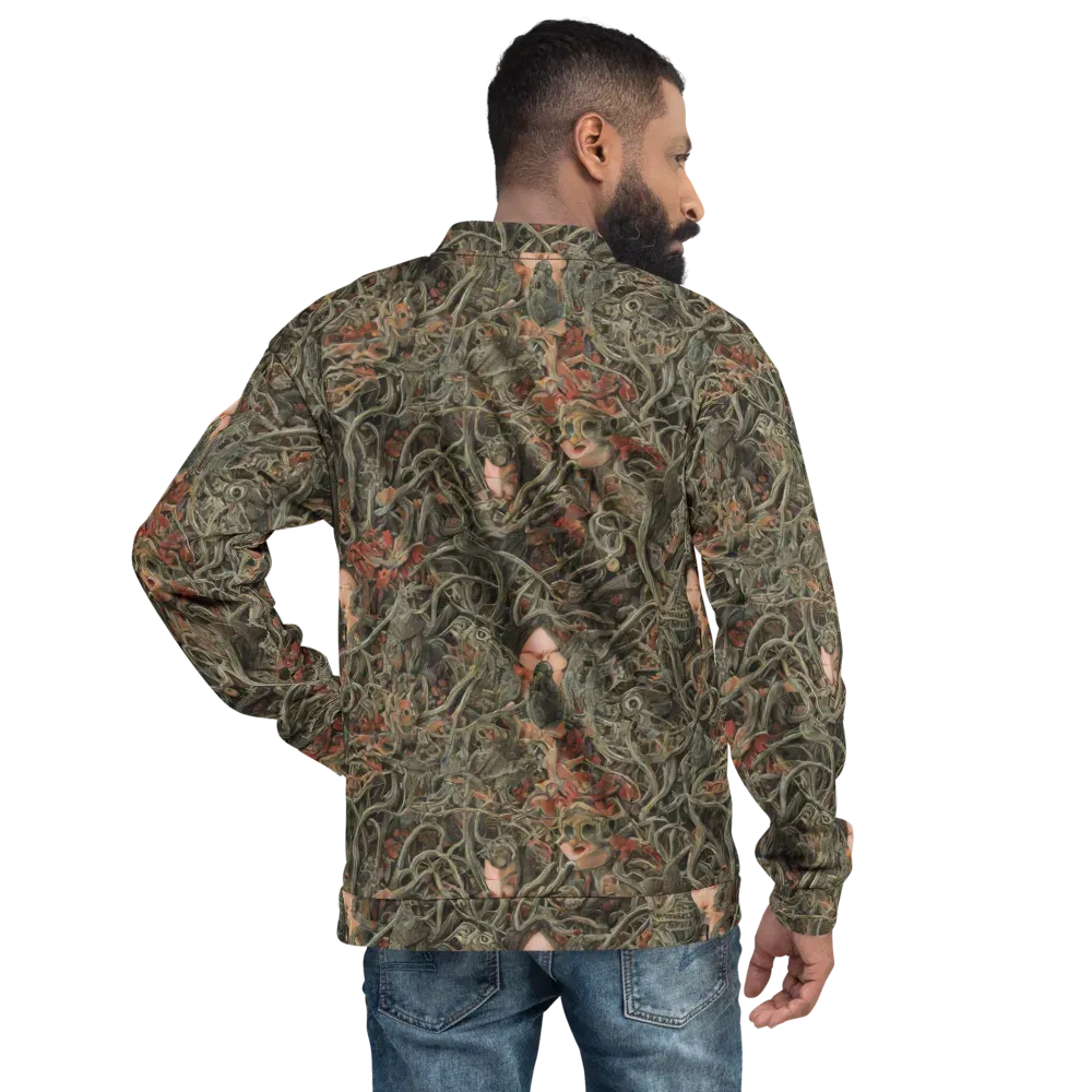 Olive Labyrinth on Bomber Jacket — Back