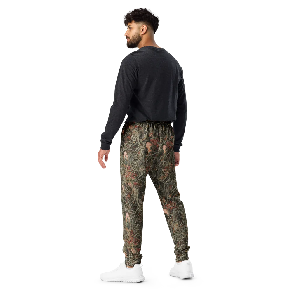Olive Labyrinth on Men's Joggers — Back