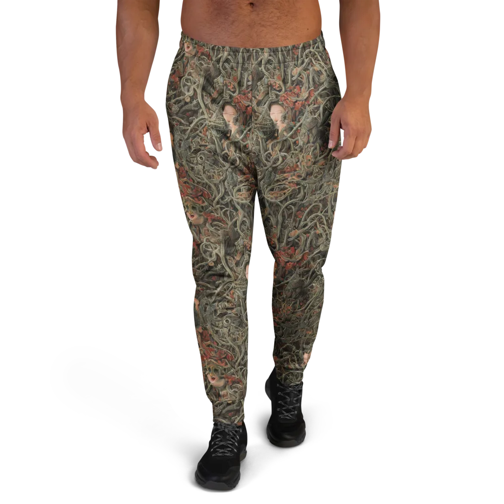 Olive Labyrinth on Men's Joggers — Front