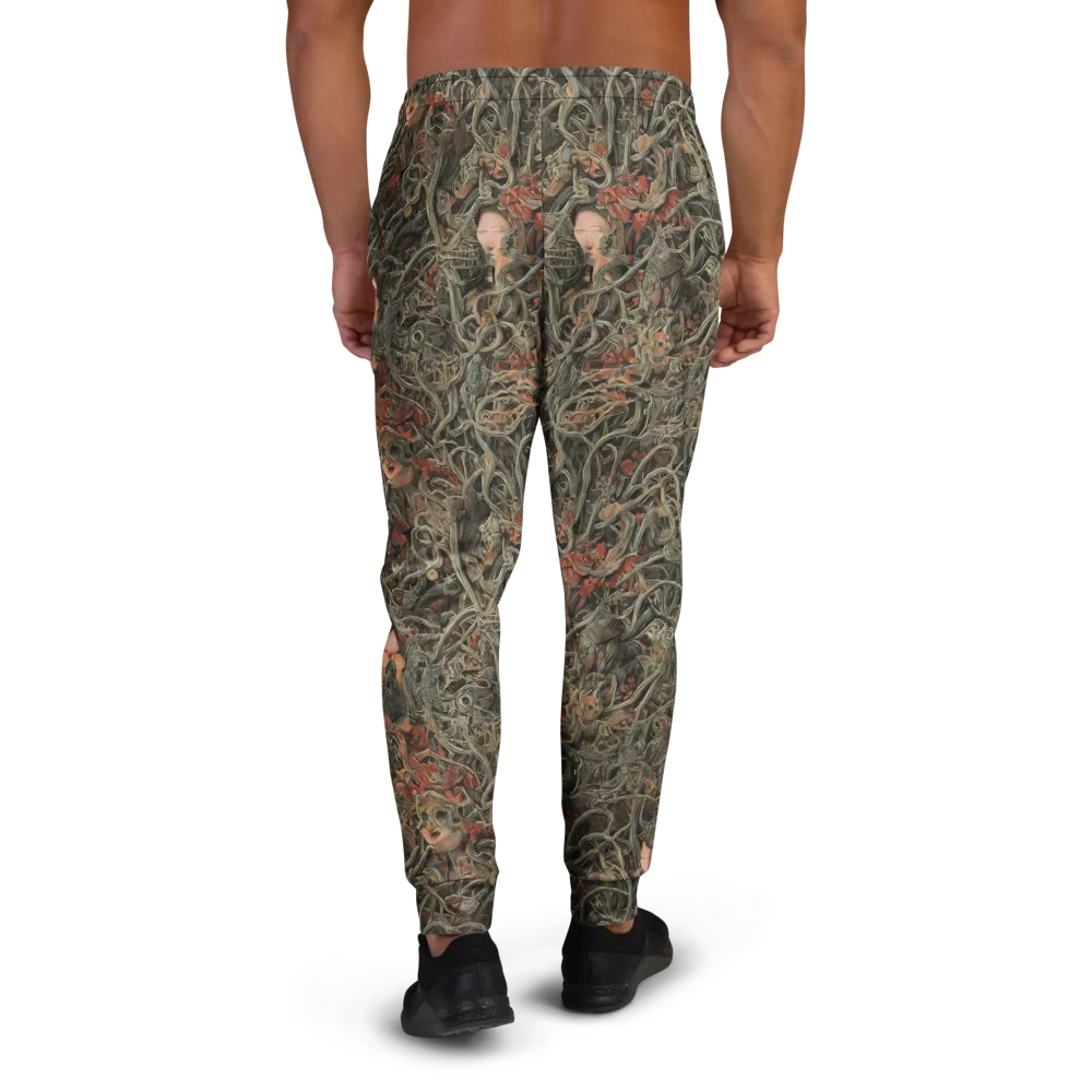 Olive Labyrinth on Men's Joggers — Back