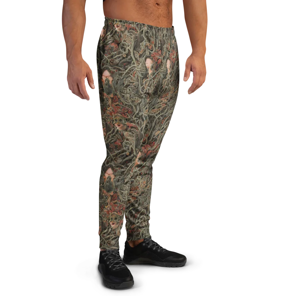 Olive Labyrinth on Men's Joggers — Right