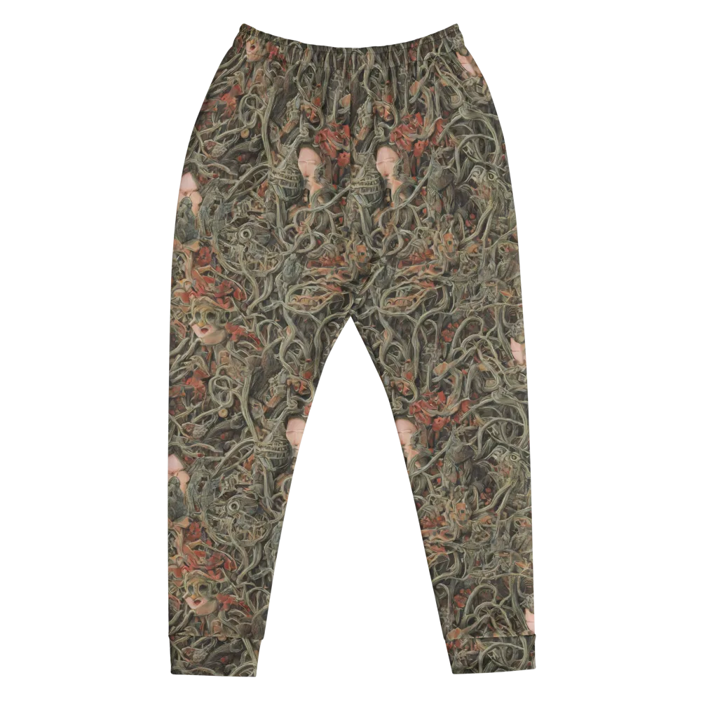Olive Labyrinth on Men's Joggers — Front