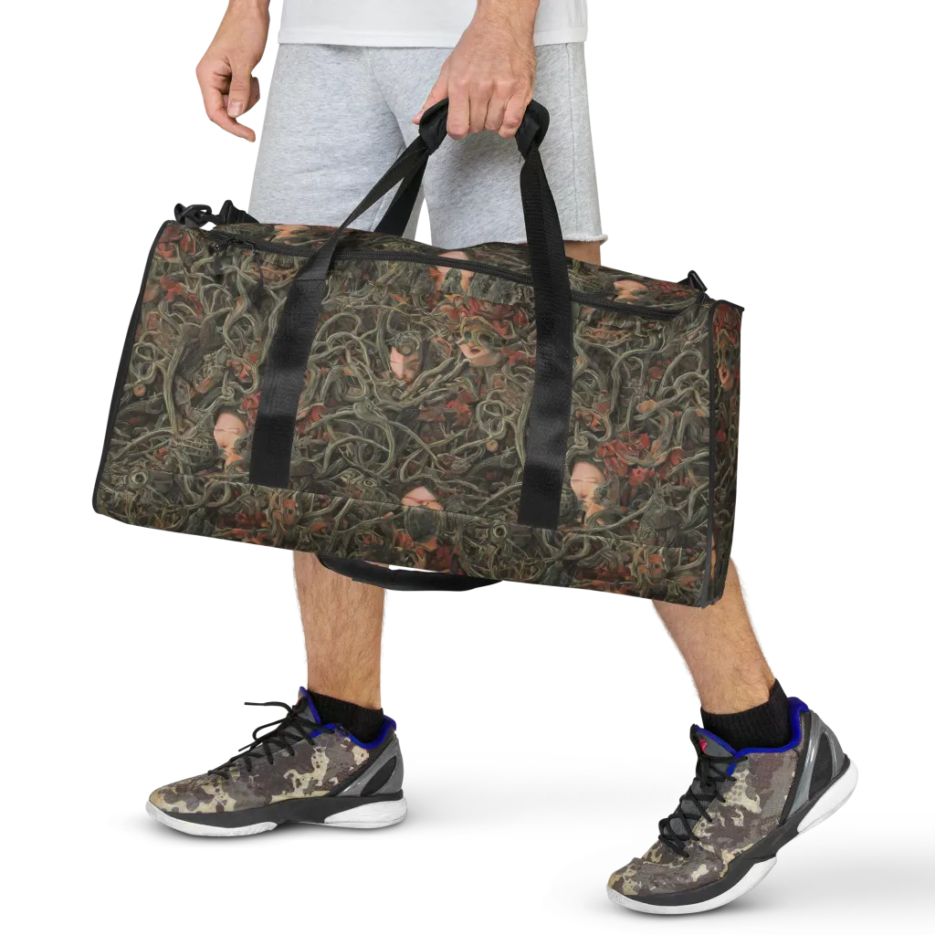 Olive Labyrinth on Duffle Bag — Front