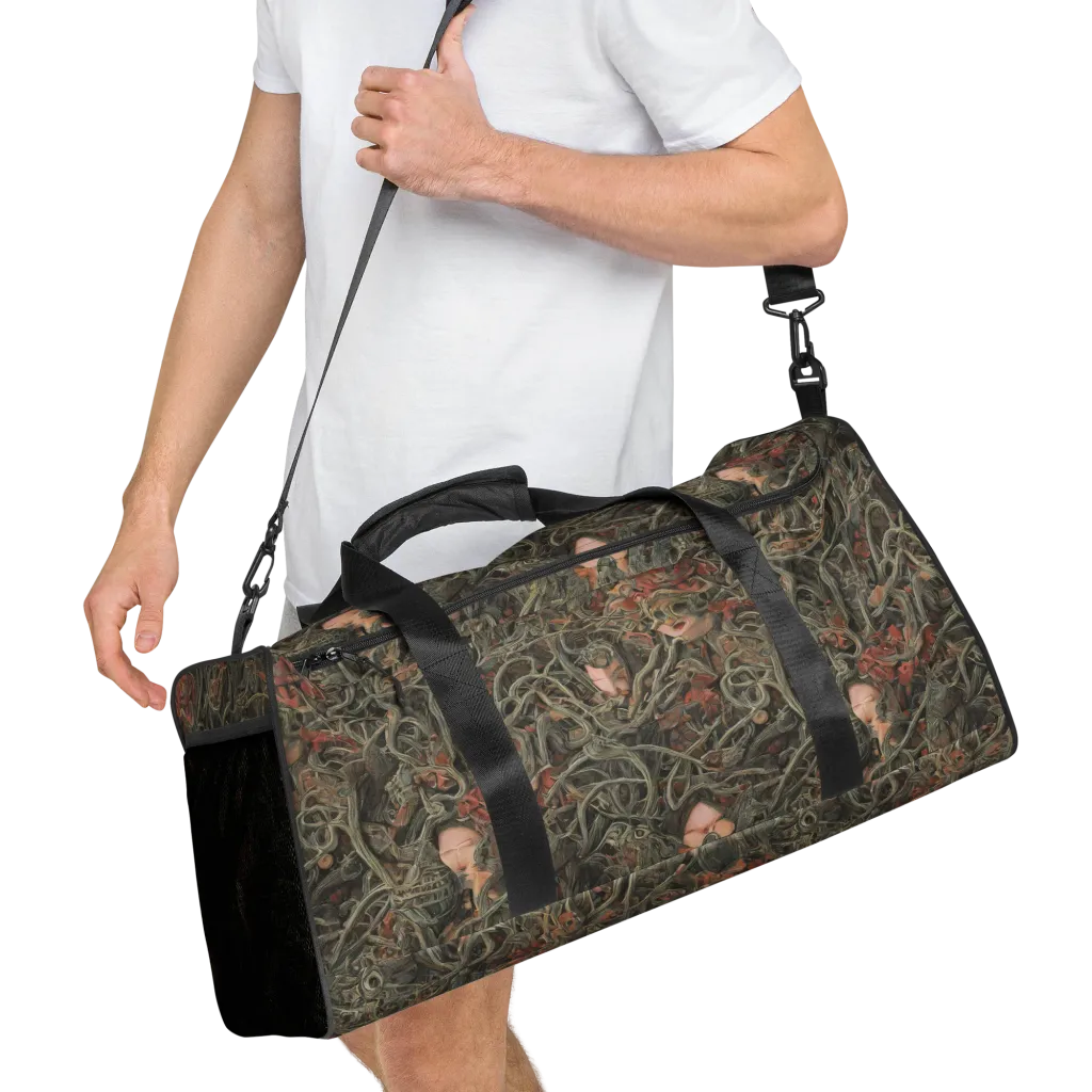 Olive Labyrinth on Duffle Bag — Right Front