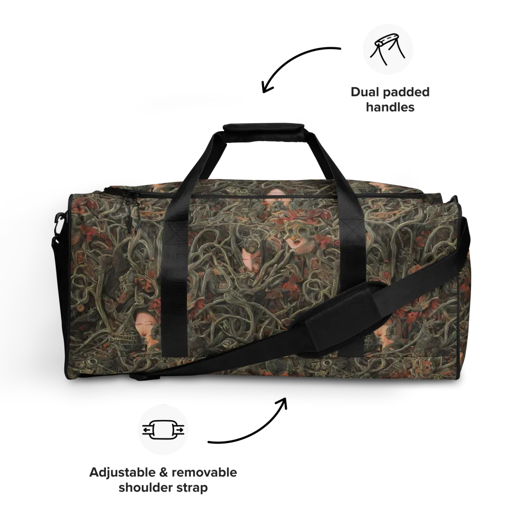 Olive Labyrinth on Duffle Bag — Front