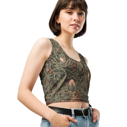 Olive Labyrinth on a Crop Top