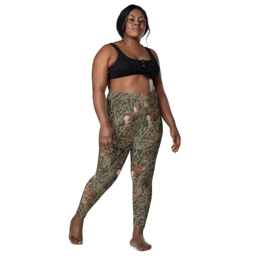 Olive Labyrinth on a Leggings with Pockets