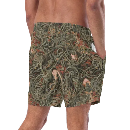 Olive Labyrinth on a Swim Trunks
