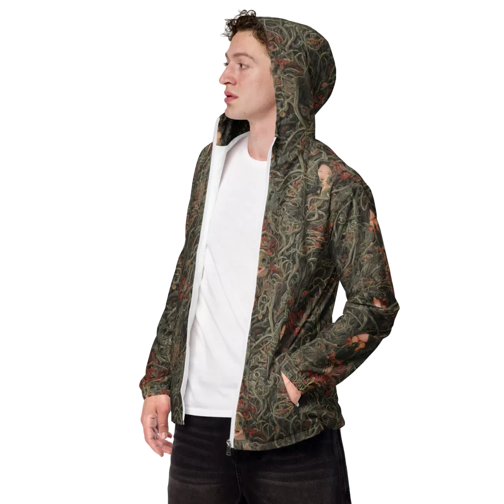 Olive Labyrinth on Men's Windbreaker — Left Front