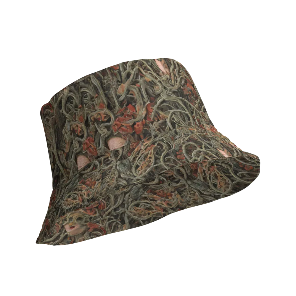 Olive Labyrinth on Reversible Bucket Hat — Product details Outside