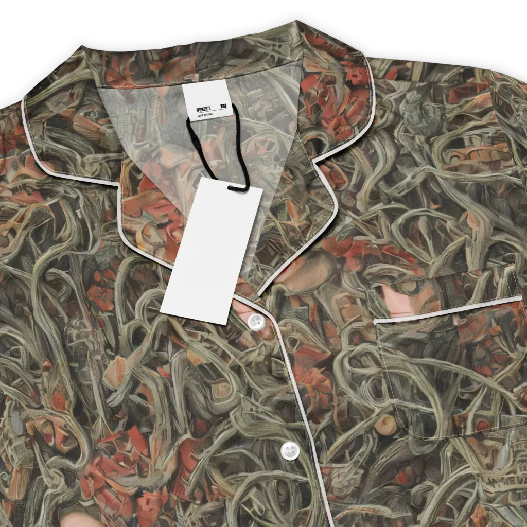Olive Labyrinth on Women's Short Sleeve Pajama Top — Product details