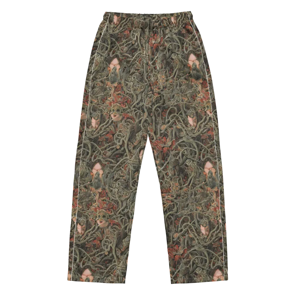 Olive Labyrinth on Women's Pajama Pants — Front