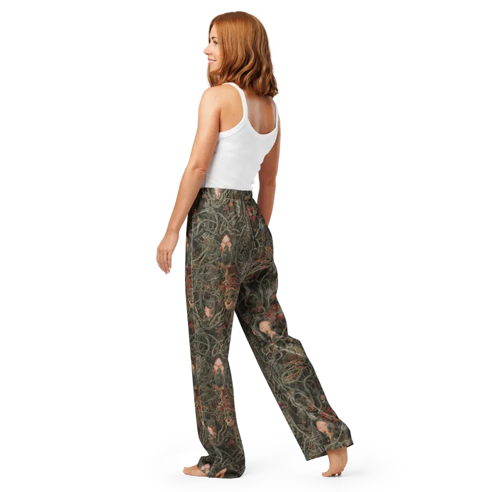 Olive Labyrinth on Women's Pajama Pants — Back