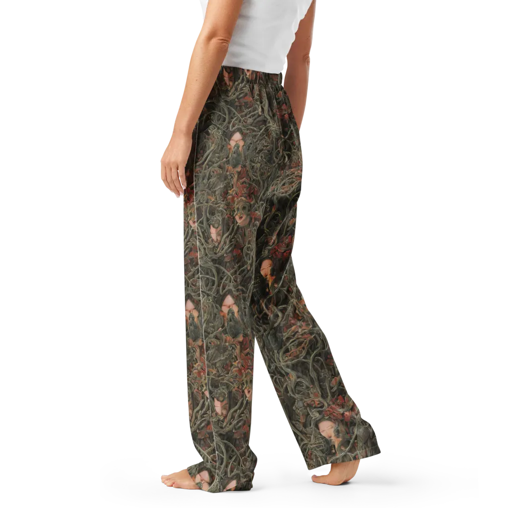 Olive Labyrinth on Women's Pajama Pants — Left