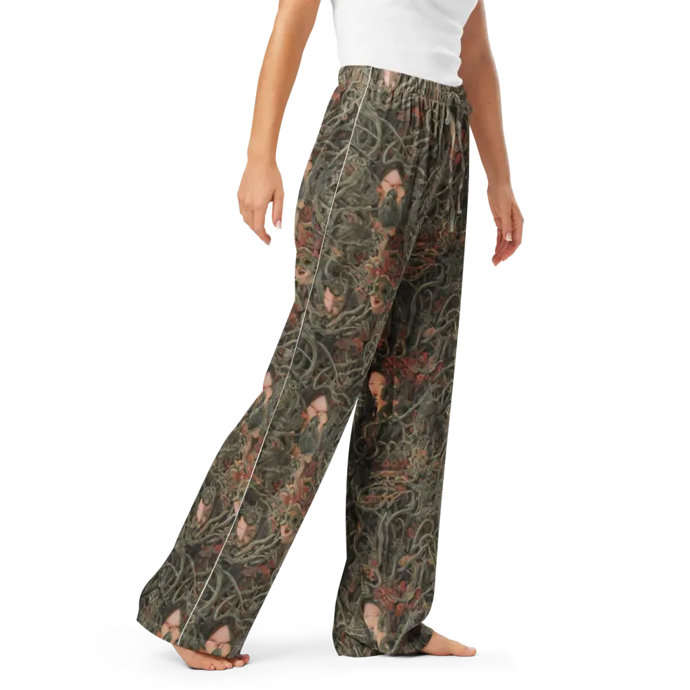 Olive Labyrinth on Women's Pajama Pants — Right Front