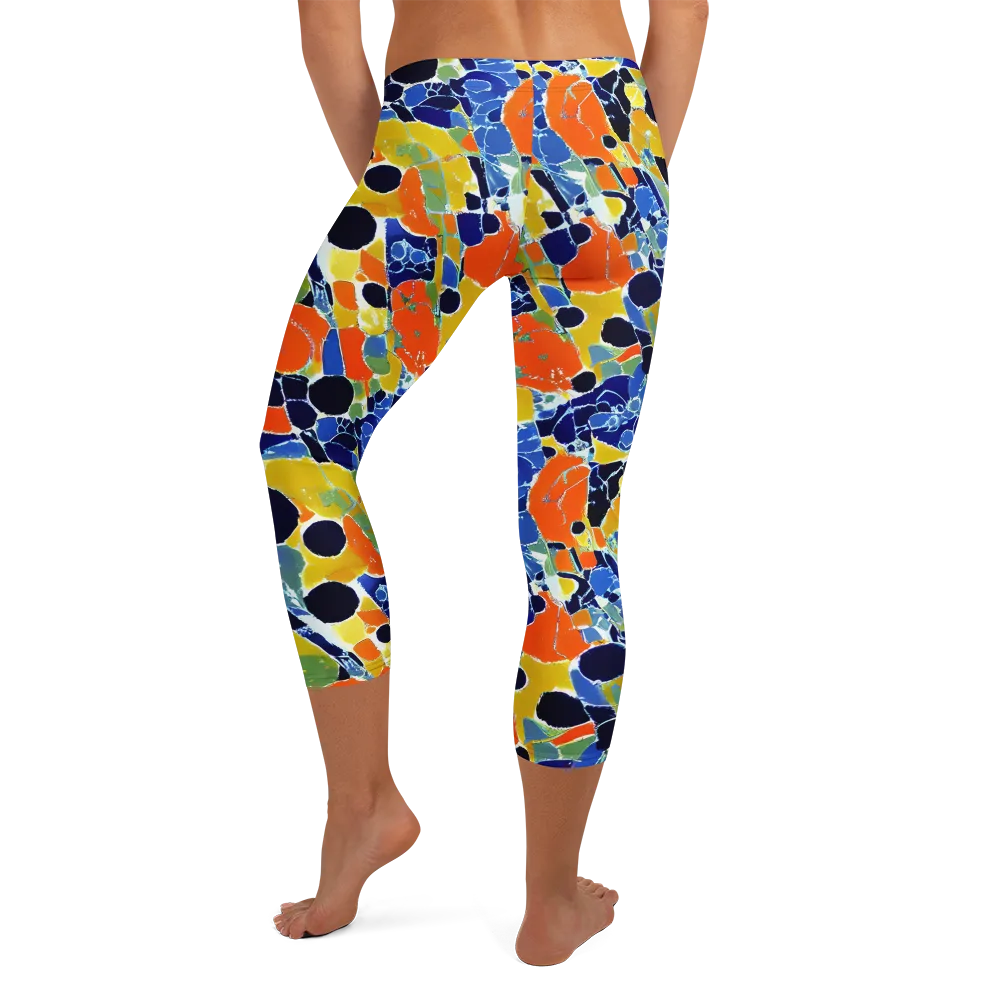 Solar Shatter on Capri Leggings — Back