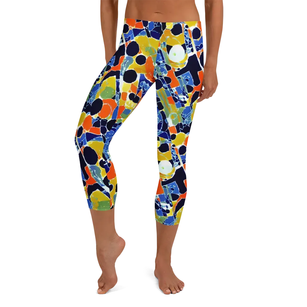 Solar Shatter on Capri Leggings — Front
