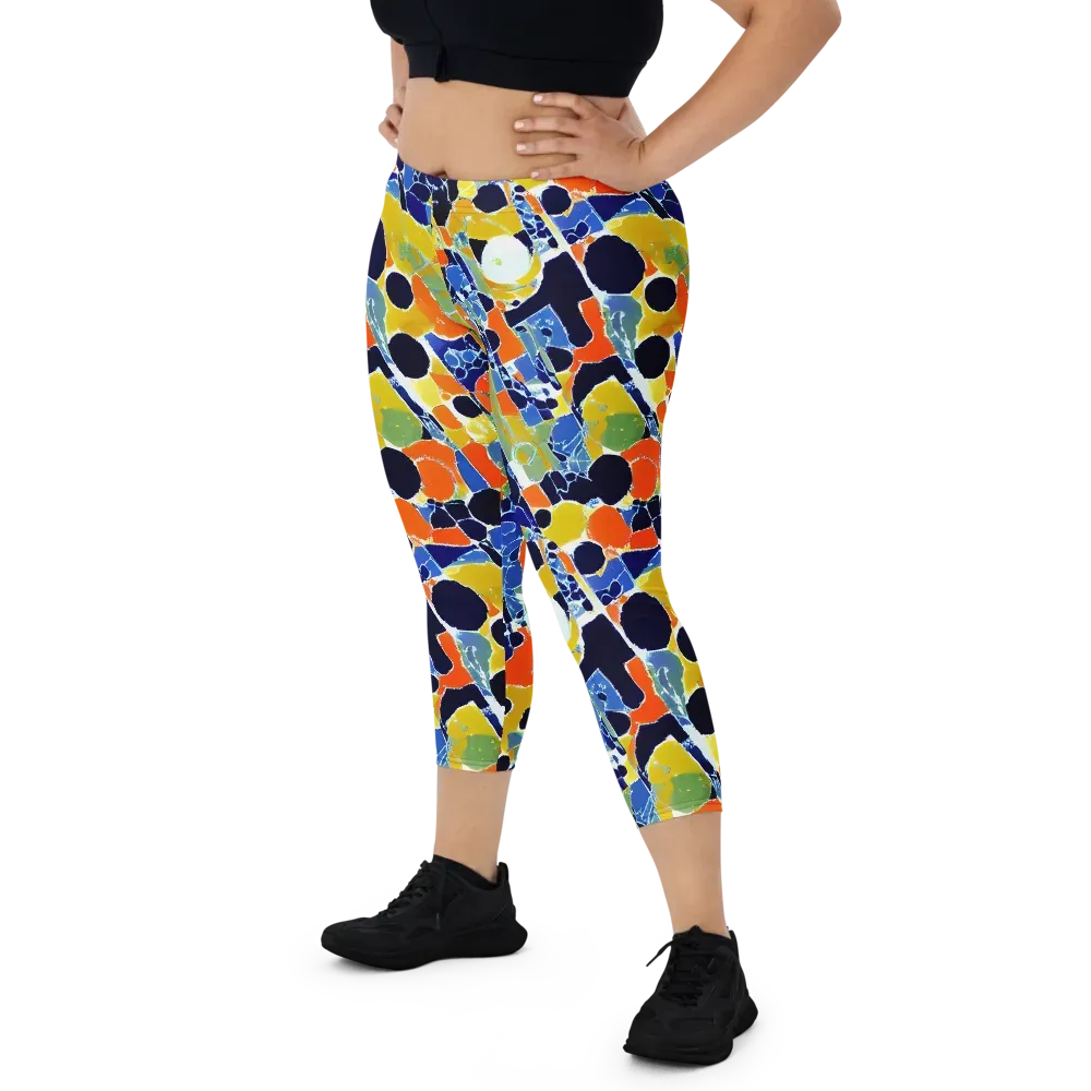 Solar Shatter on Capri Leggings — Front