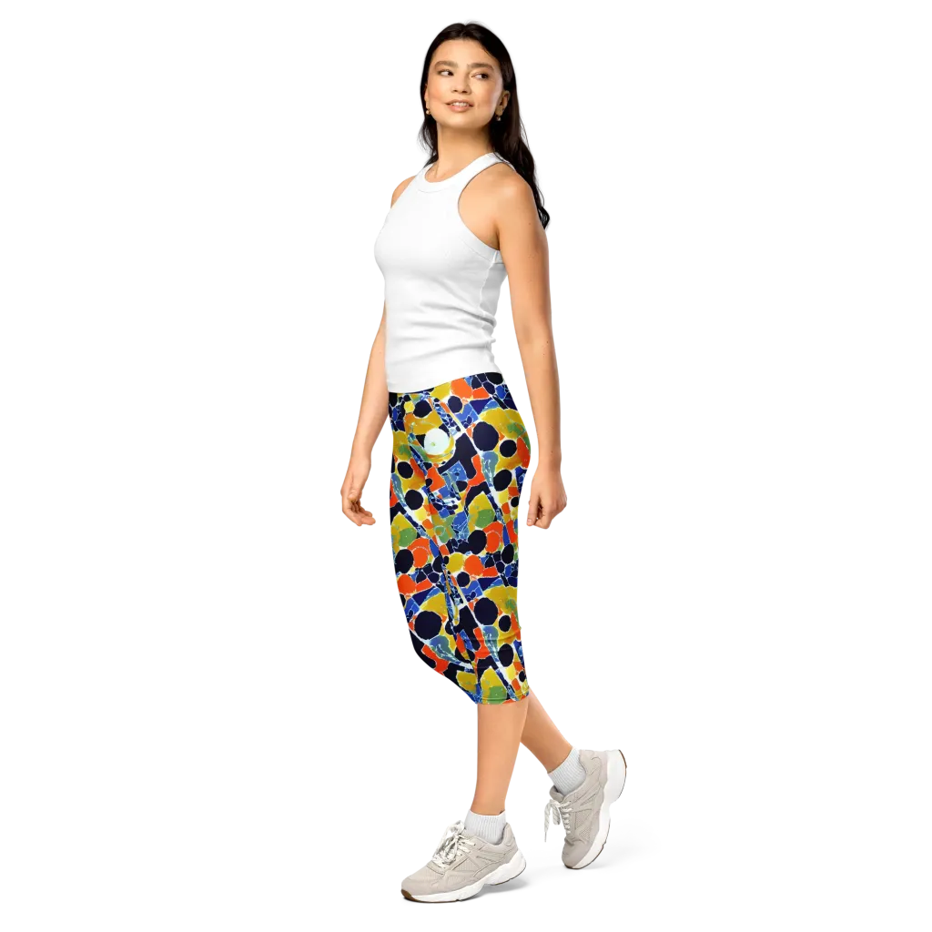 Solar Shatter on Capri Leggings — Left Front