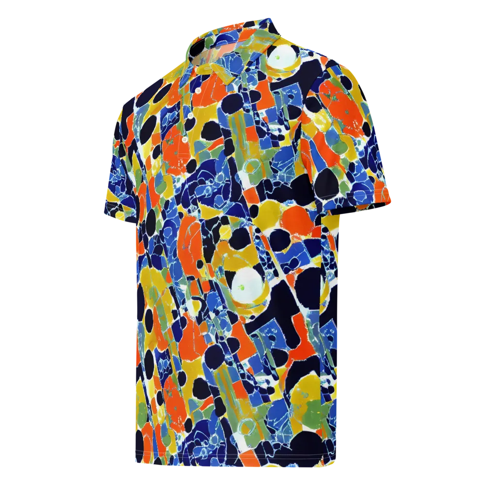 Solar Shatter on Men's Slim Fit Polo Shirt — Left Front