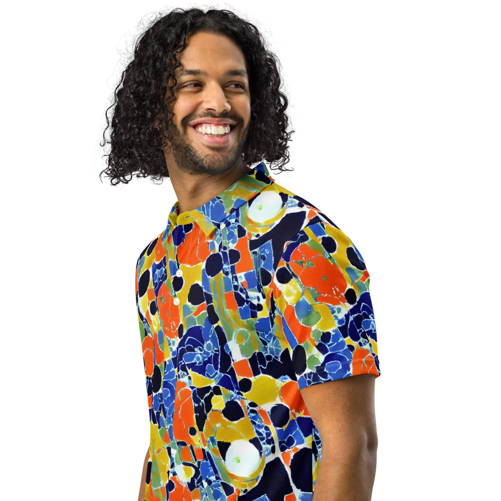 Solar Shatter on Men's Slim Fit Polo Shirt — Left Front