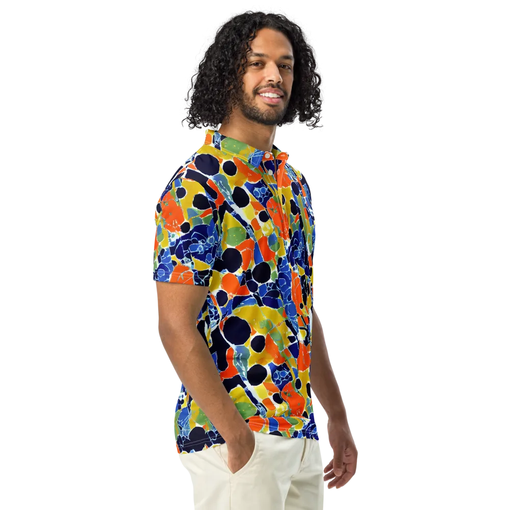 Solar Shatter on Men's Slim Fit Polo Shirt — Right Front