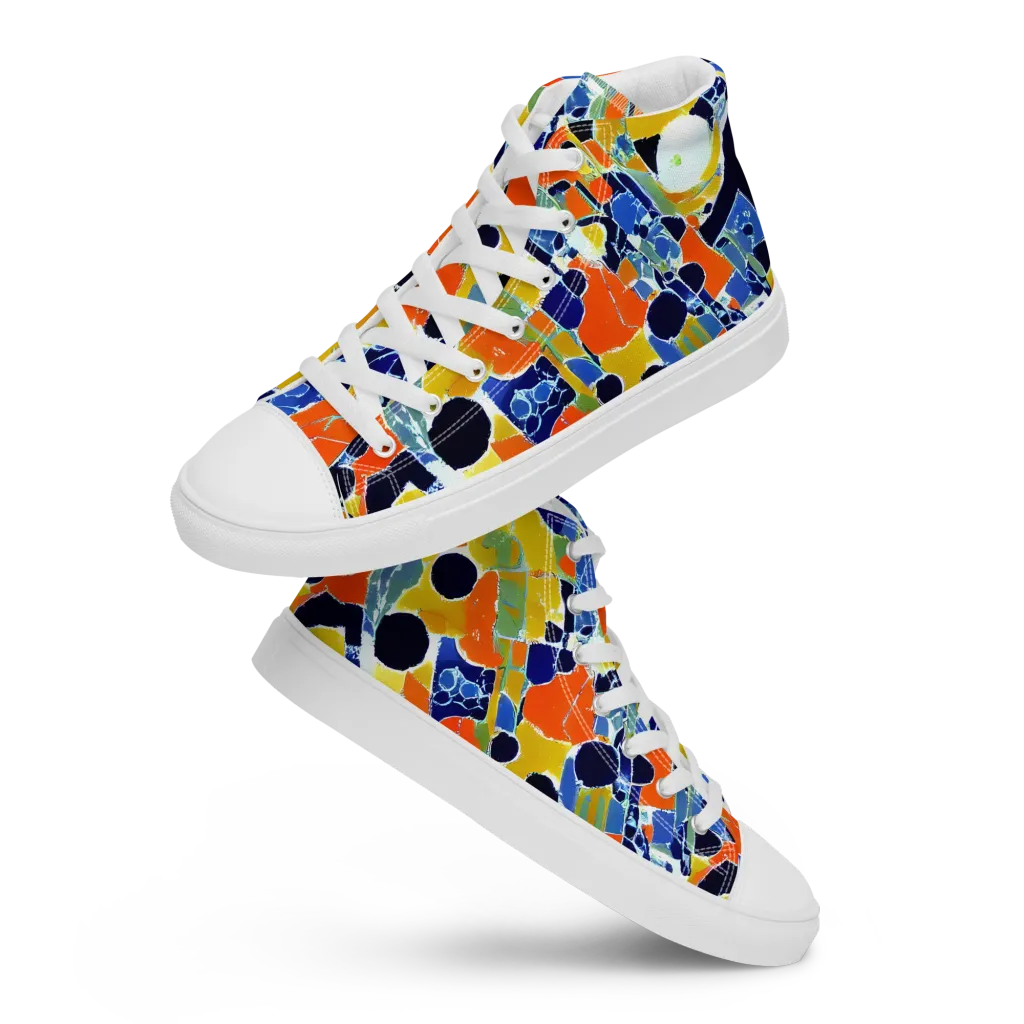 Solar Shatter on Men's High Top Canvas Shoes — Front