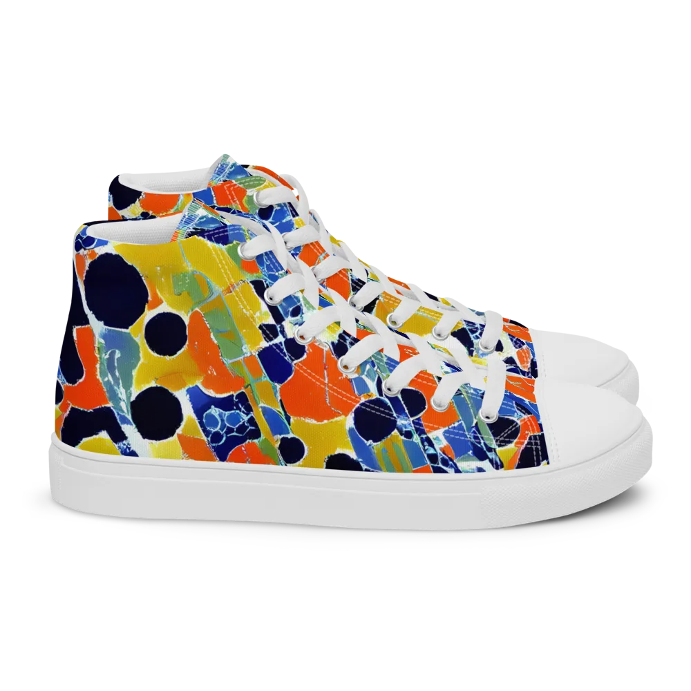 Solar Shatter on Women's High Top Canvas Shoes — Right
