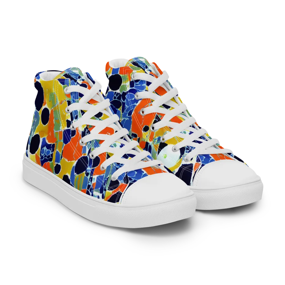 Solar Shatter on Women's High Top Canvas Shoes — Right Front
