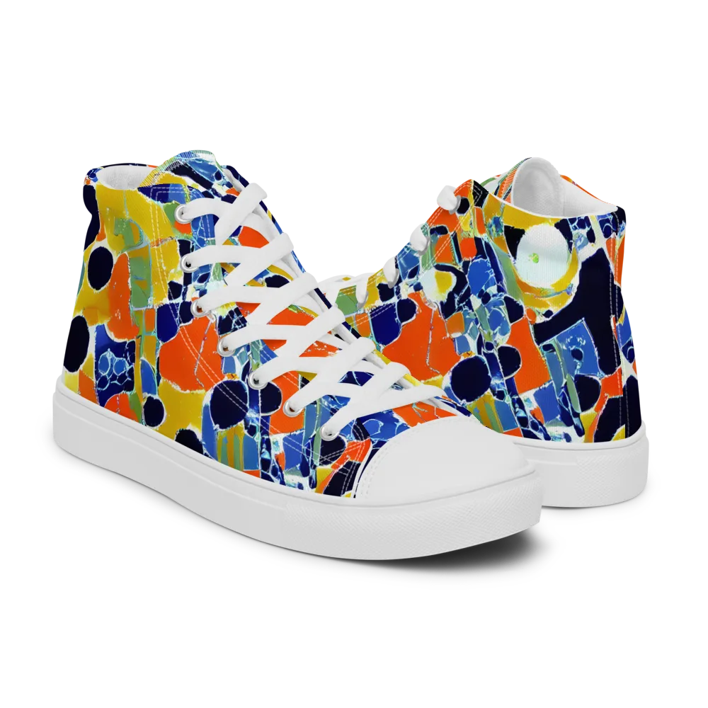 Solar Shatter on Women's High Top Canvas Shoes — Right