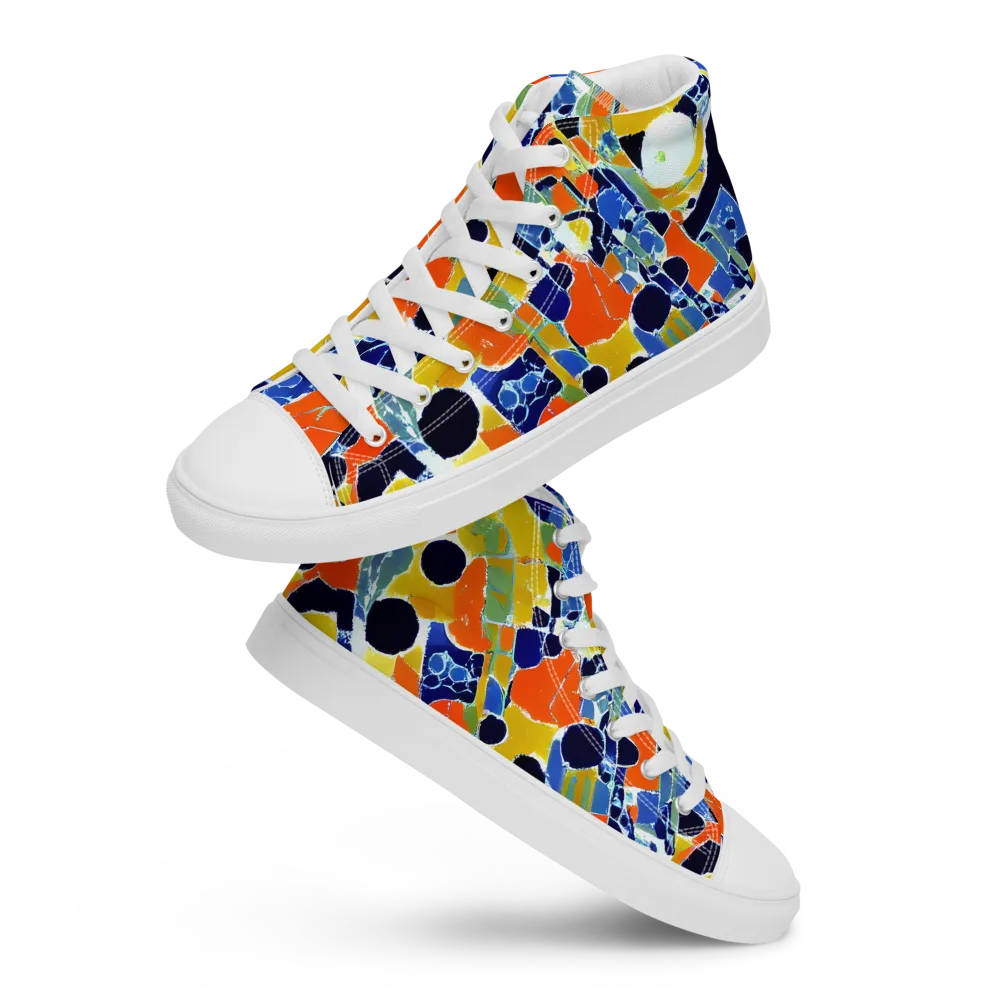 Solar Shatter on Women's High Top Canvas Shoes — Front