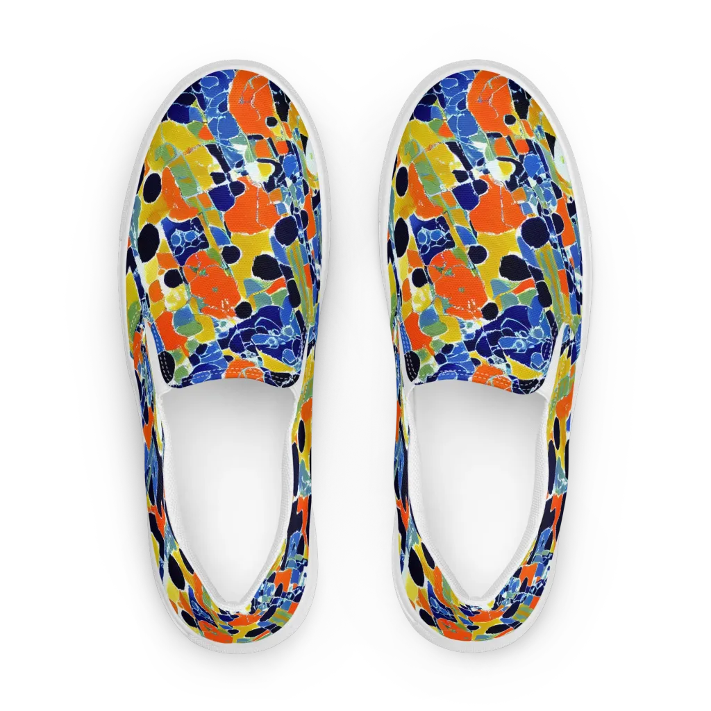 Solar Shatter on Men's Slip-On Canvas Shoes — Front