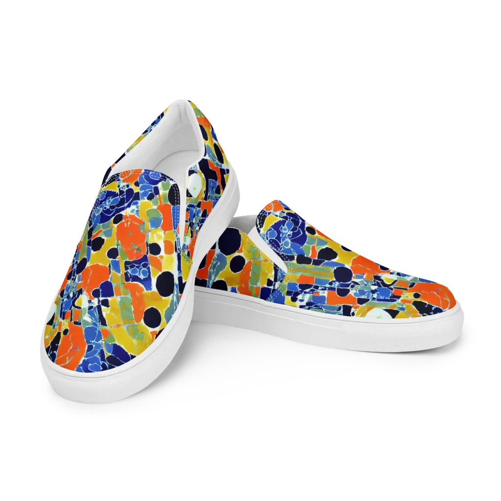 Solar Shatter on Men's Slip-On Canvas Shoes — Left Front
