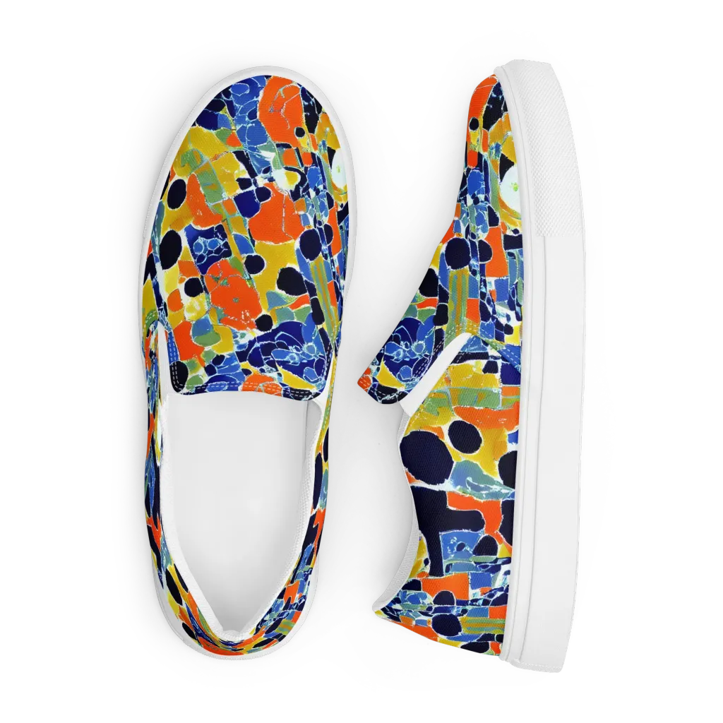 Solar Shatter on Men's Slip-On Canvas Shoes — Front