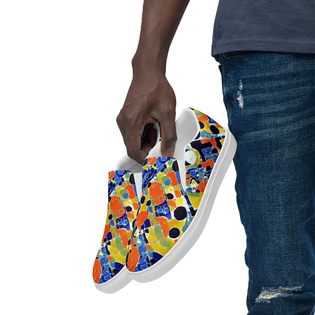 Solar Shatter on Men's Slip-On Canvas Shoes — Left Front