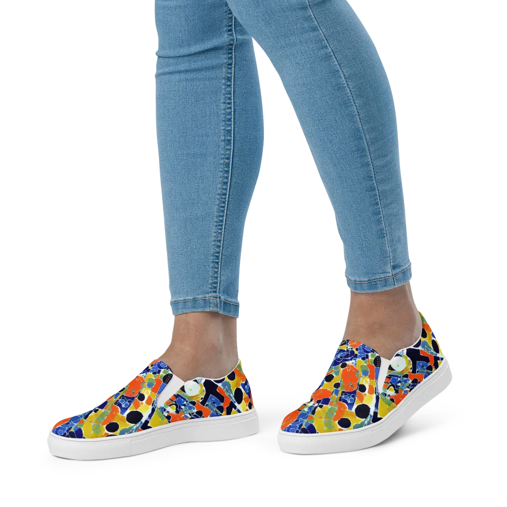 Solar Shatter on Women's Slip-On Canvas Shoes — Front